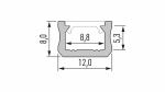 Profil LED LUMINES typ X inox anodowany 1 m